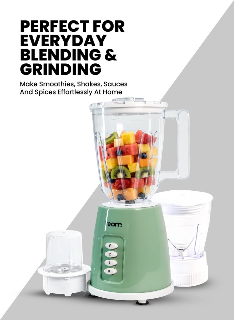 تيم TEAM 3‑in‑1 Electric Blender Mixer Grinder with 1.5L PC Jar, Stainless Steel Blades, 2 Speed Control with Pulse, Multipurpose Smoothie & Juicer Blender, 300W Motor - Image 4